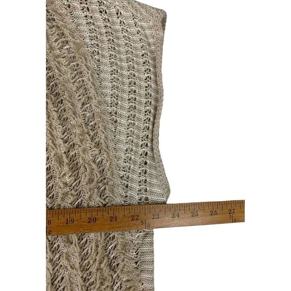 Loft Sweater Vest Womens Small Brown Crocheted Open Fringed‎ Boho Cottagecore - Picture 7 of 9